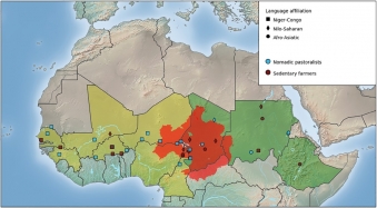 Studované populace v oblasti Sahelu. Kredit: Nováčková et al. (2020).